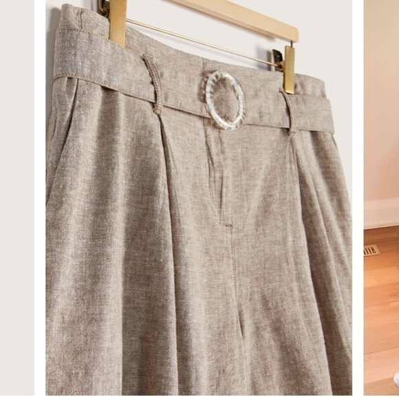 Addition Elle Belted Linen Shorts - Picture 2 of 15